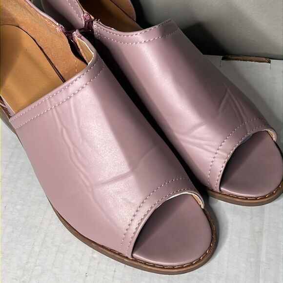 Women’s Mauve European Style Peep Slides Eu 40/ US 9 - Picture 2 of 8
